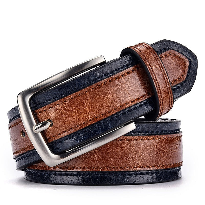 New Men&#39;s Belt Fashion Casual Strap Male Jeans Designer Trouser Belts Pu Genuine Leather Luxury Brand Pin Buckle - Bonnie Lassio