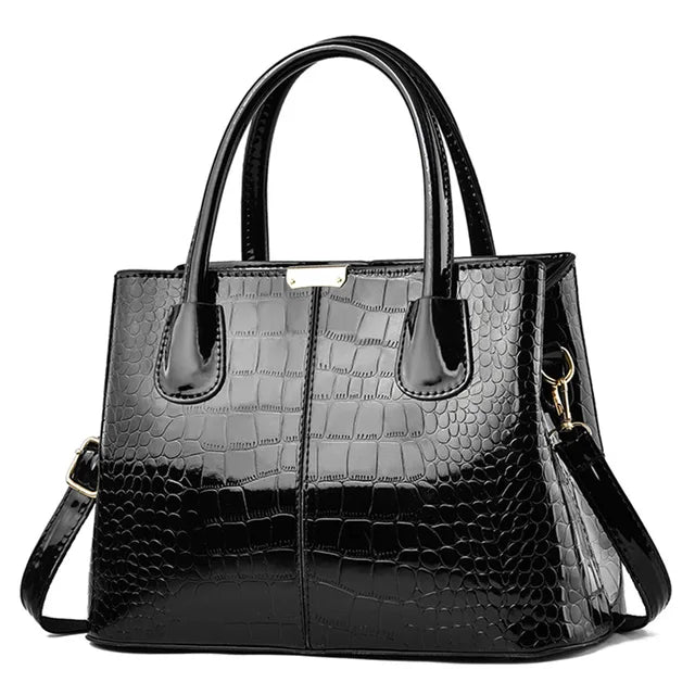 Ladies PU Leather Patent Leather Shoulder Crossbody Bag Women Luxury Designer Handbag Pruse Fashion Large Capacity Shopping Tote