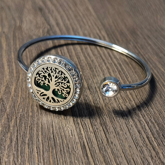 2023 New Aromatherapy Bracelet Diffuser Jewelry Crystal Tree of Life Flower Essential Oil Diffuser Locket Bracelet Women Gift - Bonnie Lassio