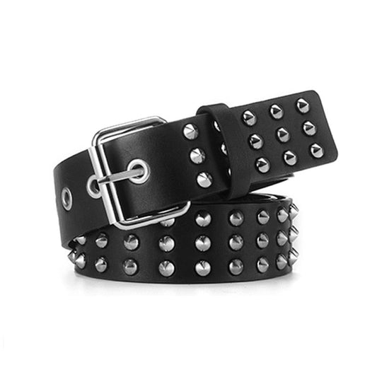 Unisex Leather Belt Punk Metal Rivets Pin Buckle For Jeans 👖 - Bonnie Lassio