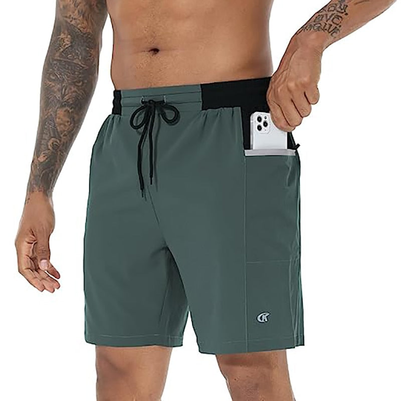 Men's Running Shorts with Zipper Pockets Swim Trunks Men's Lightweight Casual Shorts Quick Dry Gym Workout Athletic Shorts - Bonnie Lassio