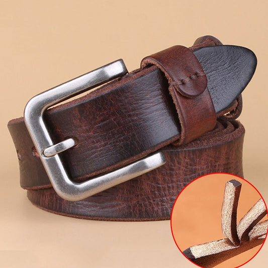 Mens Belt Genuine Leather Top Layer Pure Leather Pin Buckle - Bonnie Lassio