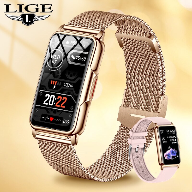 LIGE Womens Smart Fitness Tracker Sports Full Touch Screen Bluetooth Call IP67 Waterproof For Android - Bonnie Lassio