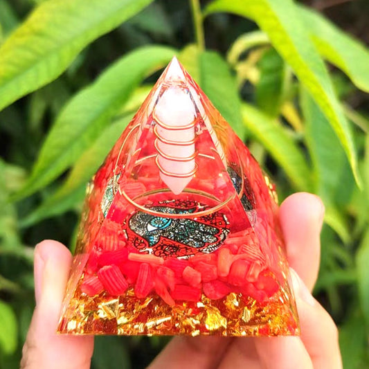 Orgonite Pyramid Healing Crystals Energy Generator Natural Stone Pendulum Reiki Chakra Meditation Tool Home Room Decorations - Bonnie Lassio