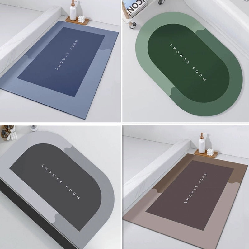 Super Absorbent Bathroom Mat Non-Slip Diatom Mud Toilet Pad Quick-Drying Floor Mat Bath Mat - Bonnie Lassio