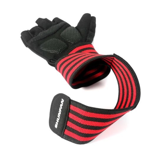 Body Building Gym Training Fitness WeightLifting Red Gloves Wrist Wraps Workout Half Finger For Men &Women - Bonnie Lassio