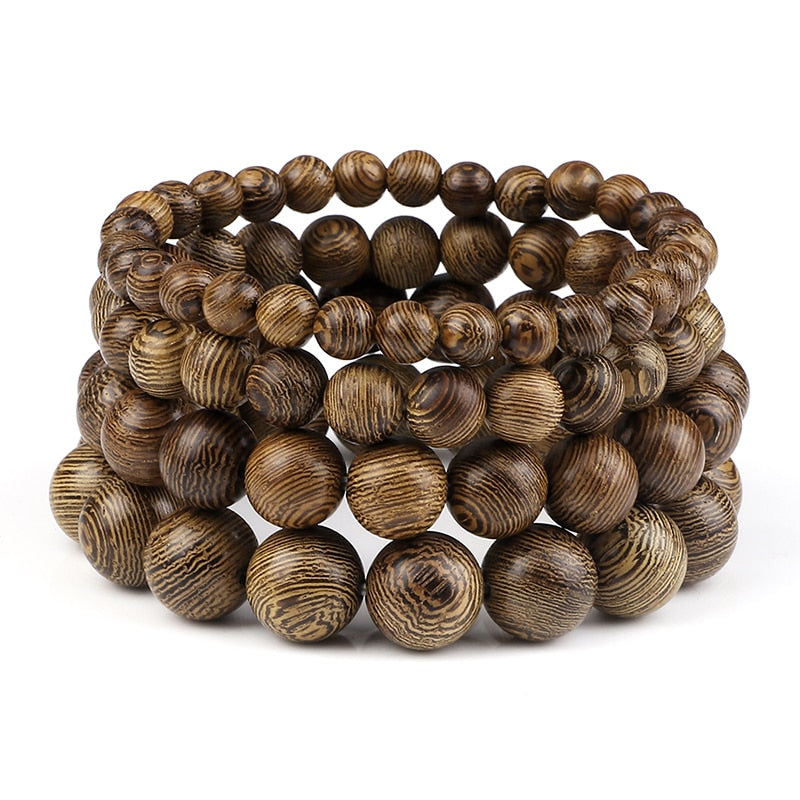 6/8/10/12mm Men Vintage Bracelet Original Wooden Beads Meditation Prayer Buddha Stretch Bracelets&Bangle Women Yoga Jewelry Gift - Bonnie Lassio