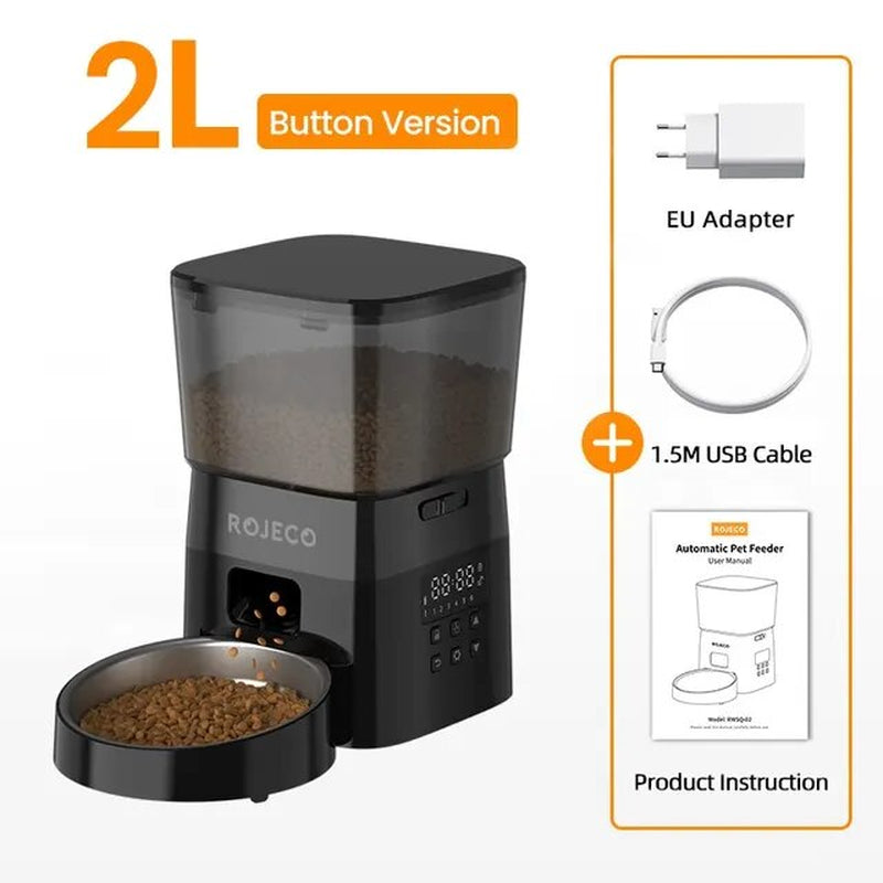 Automatic Pet Feeder Button Version Cat Food Dispenser Smart Control