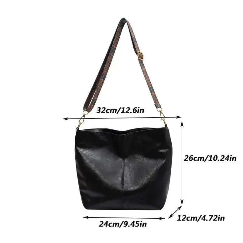 Vintage PU Leather Shoulder Crossbody Handbag