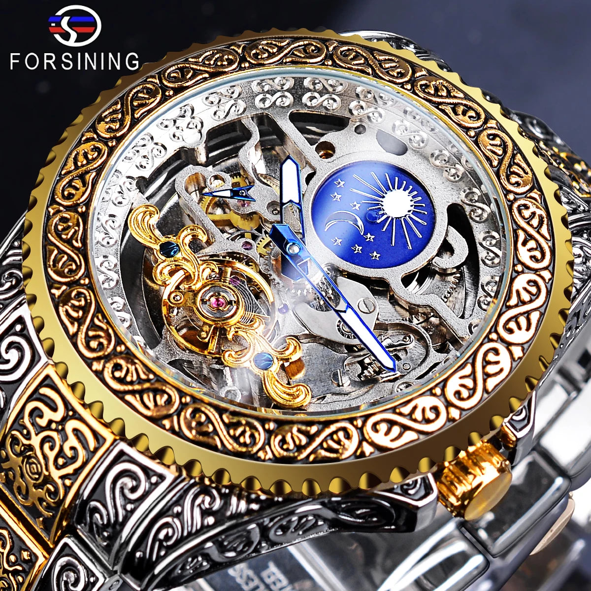 Men's Luxury Tourbillon Mechanical Wristwatch with Automatic Movement and Waterproof Design