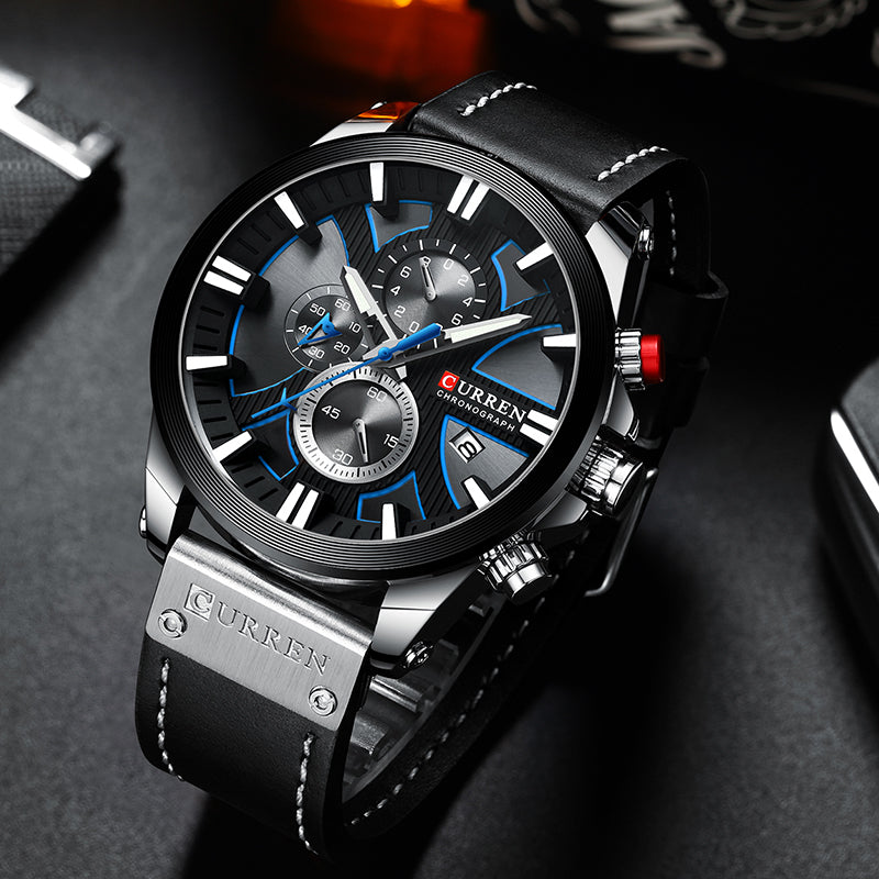 Men's Fashion Quartz Military Sports Watch with Date Function and Waterproof Design