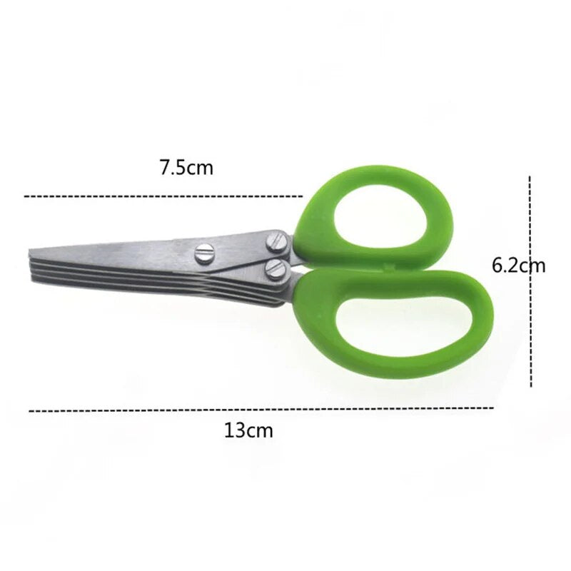 Multi-Layered Stainless Steel Kitchen Scissors: Versatile Vegetable Cutter for Scallions, Herbs, Laver, Spices, and More - Essential Cooking Tool and Kitchen Accessory