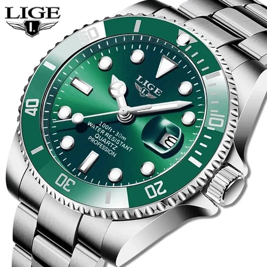 Luxury Diver Watch for Men with Date Display, 30ATM Water Resistance, and Quartz Movement