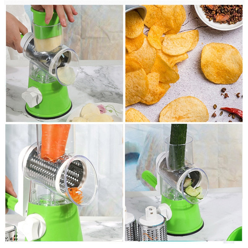 Multifunctional Roller Vegetable Cutter Hand Crank Shredder 