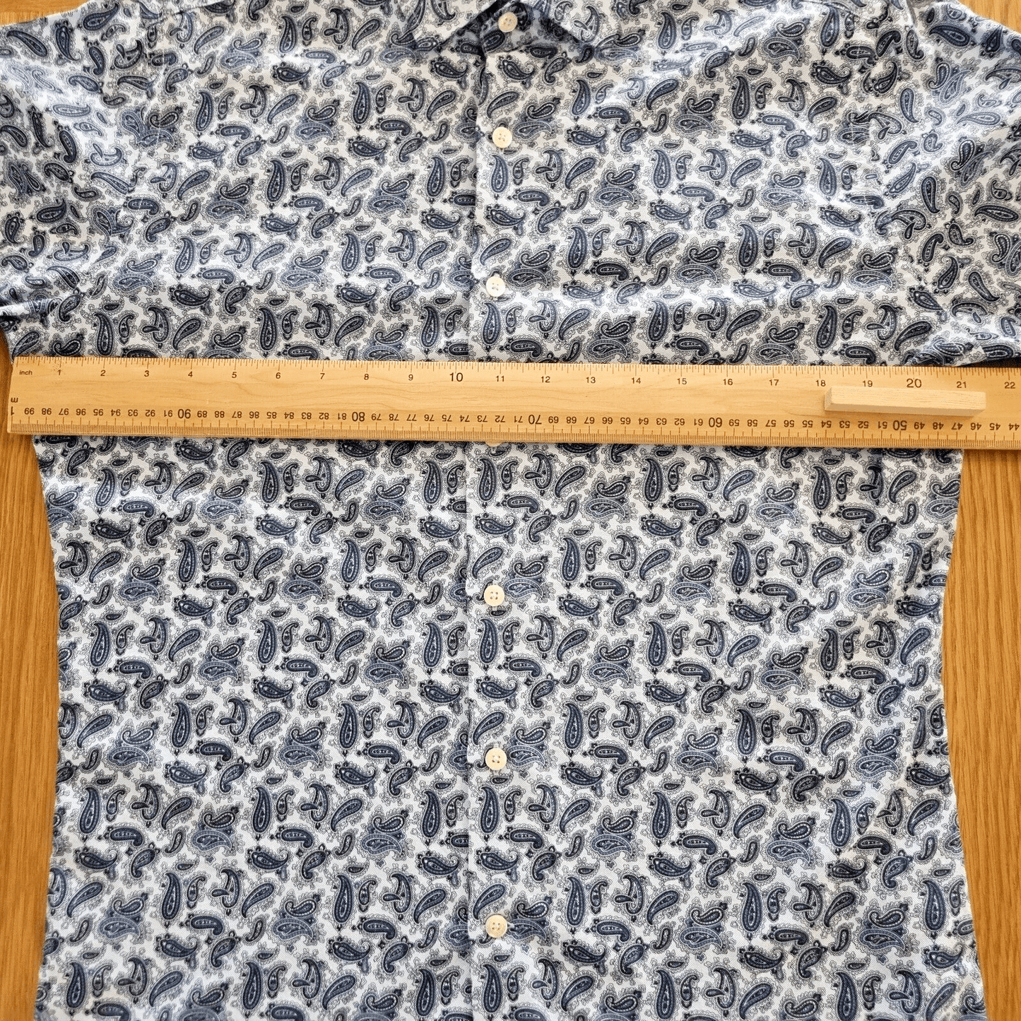 Duchamp Shirt Mens  Blue Floral Paisley Print Single Cuff