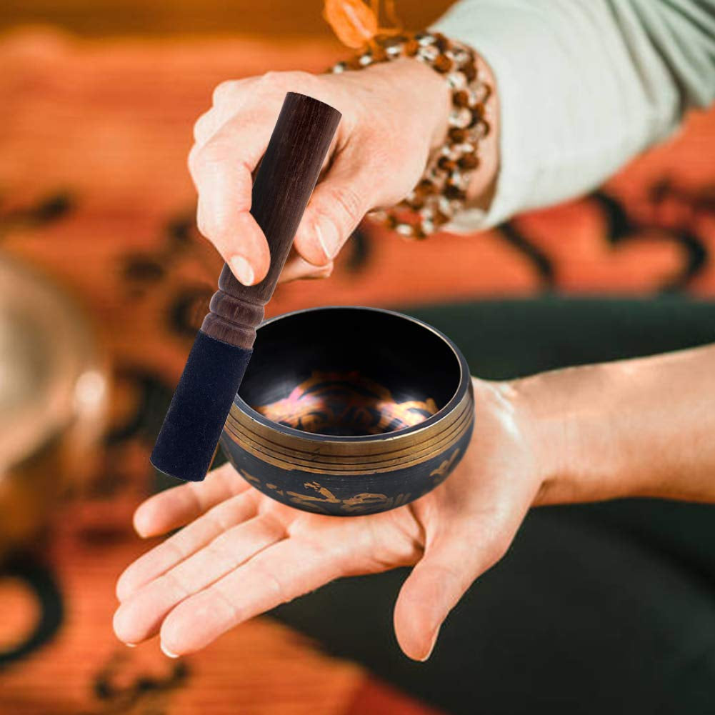 Tibetan Singing Bowl Set Lotus Helpful for Meditation