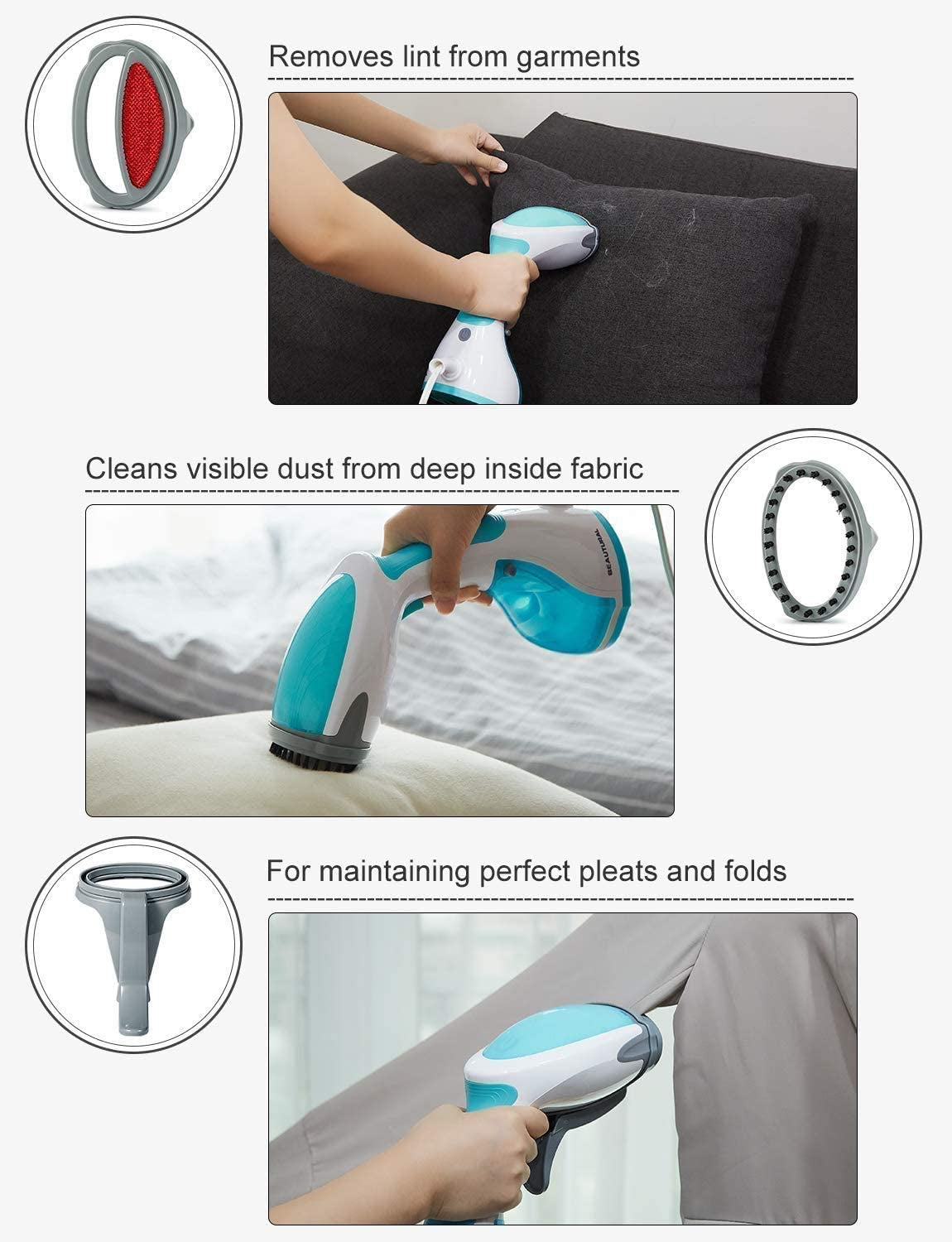 Portable Handheld Clothes Steamer with Fast Heat-Up and Auto-Off Feature